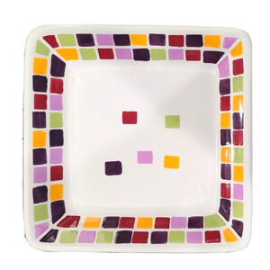 The Pampered Chef Simple Additions Salad Desert Mosaic Tiles Small Square Plate